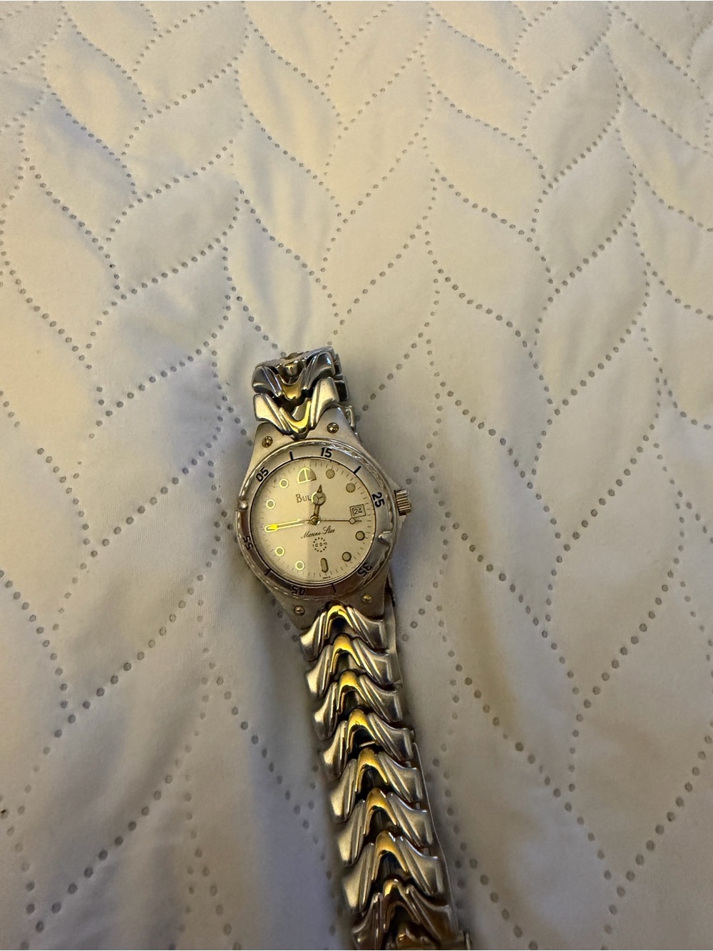 Bulova Two-Tone Silver and Gold Men's Bracelet Watch